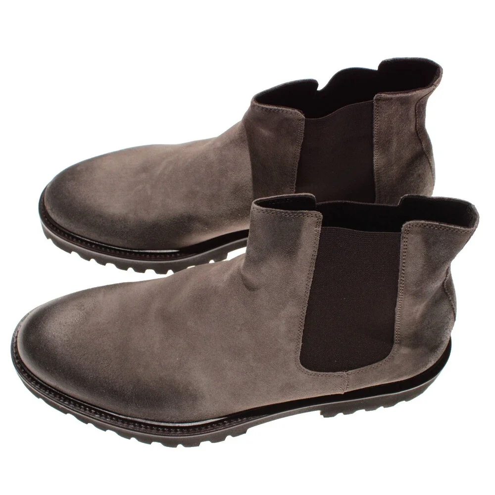 Tagliatore NWB Flint Pull On Chelsea Boots Size 44 (US 11) in Brown Suede